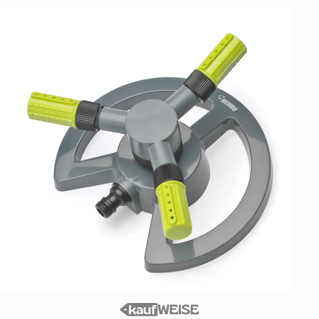 Grauer und grüner Rasensprenger Kreisregner Trio für Gartenbewässerung