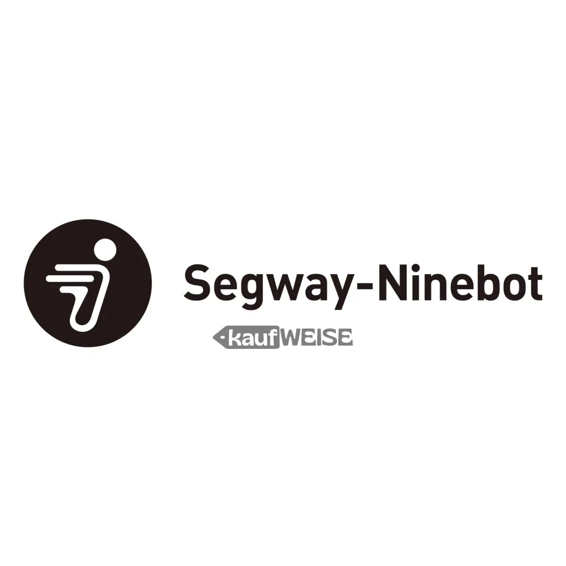 Segway-Ninebot-Logo mit schwarzem-weißen Design und stilisiertem Menschen für Max G30 Ständer
